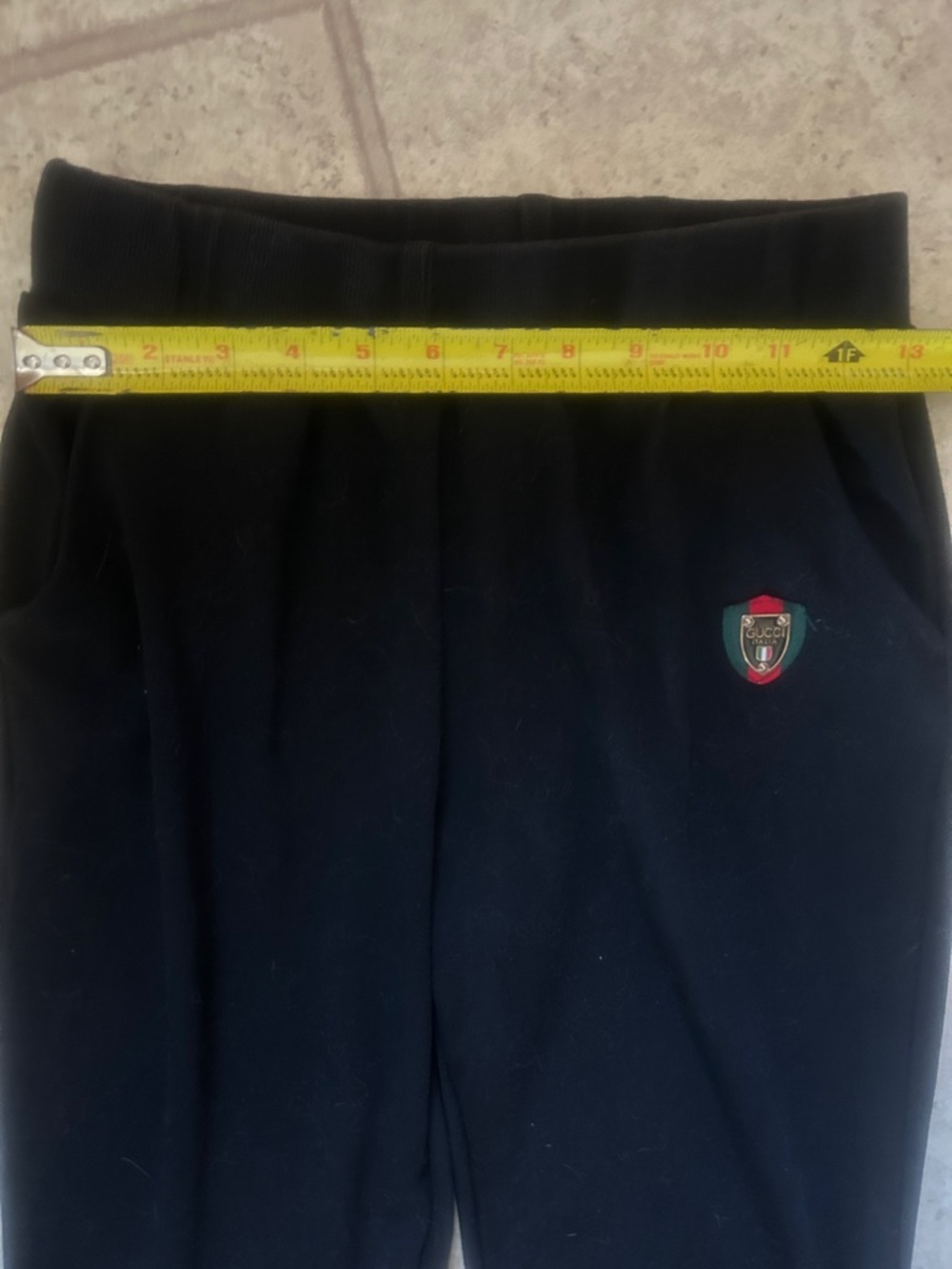 Gucci Black Track Pants with Red & Green Stripe Cuffs - Picture 7 of 9